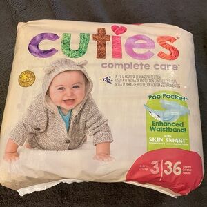 Cuties Complete Care Baby Baby Diaper Size 3, 16 to 28 llbs. (36count